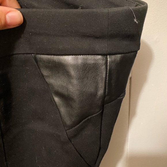 Faux leather detail pants - Picture 1 of 4